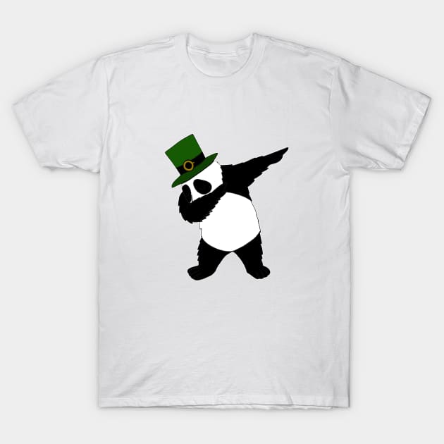 st patricks day Panda Dab Dabbing Funny Animal T-Shirt by dukito